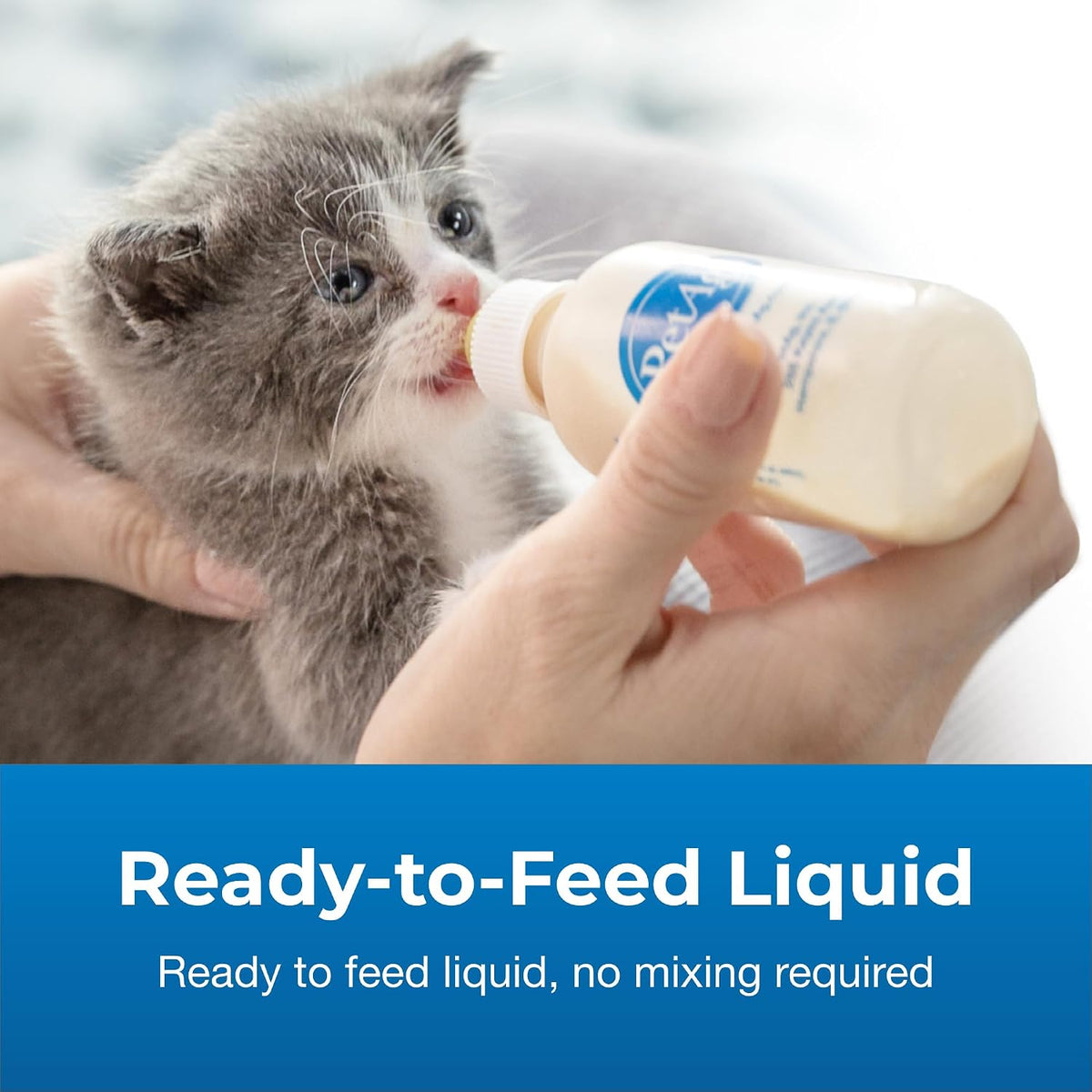 Resealable Tetra Pak of PetAg KMR ready to feed kitten milk replacer for gut health.