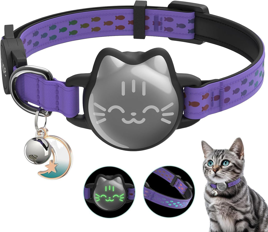 AirTag Cat Collar: Reflective Breakaway Collar, Hidden AirTag Holder - Image 10