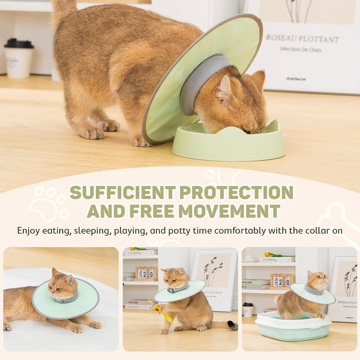 Avont lightweight kitten cone after surgery adjustable Velcro closure