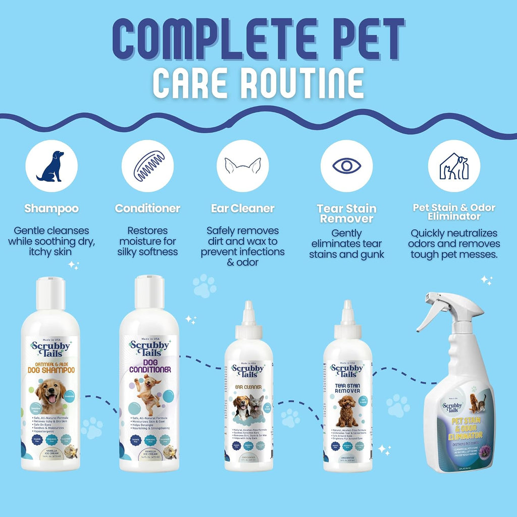 Safe tearless formula dog shampoo for sensitive skin