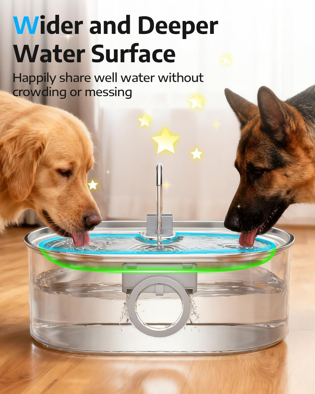 Top down view of the 16 Liter dog water bowl dispenser