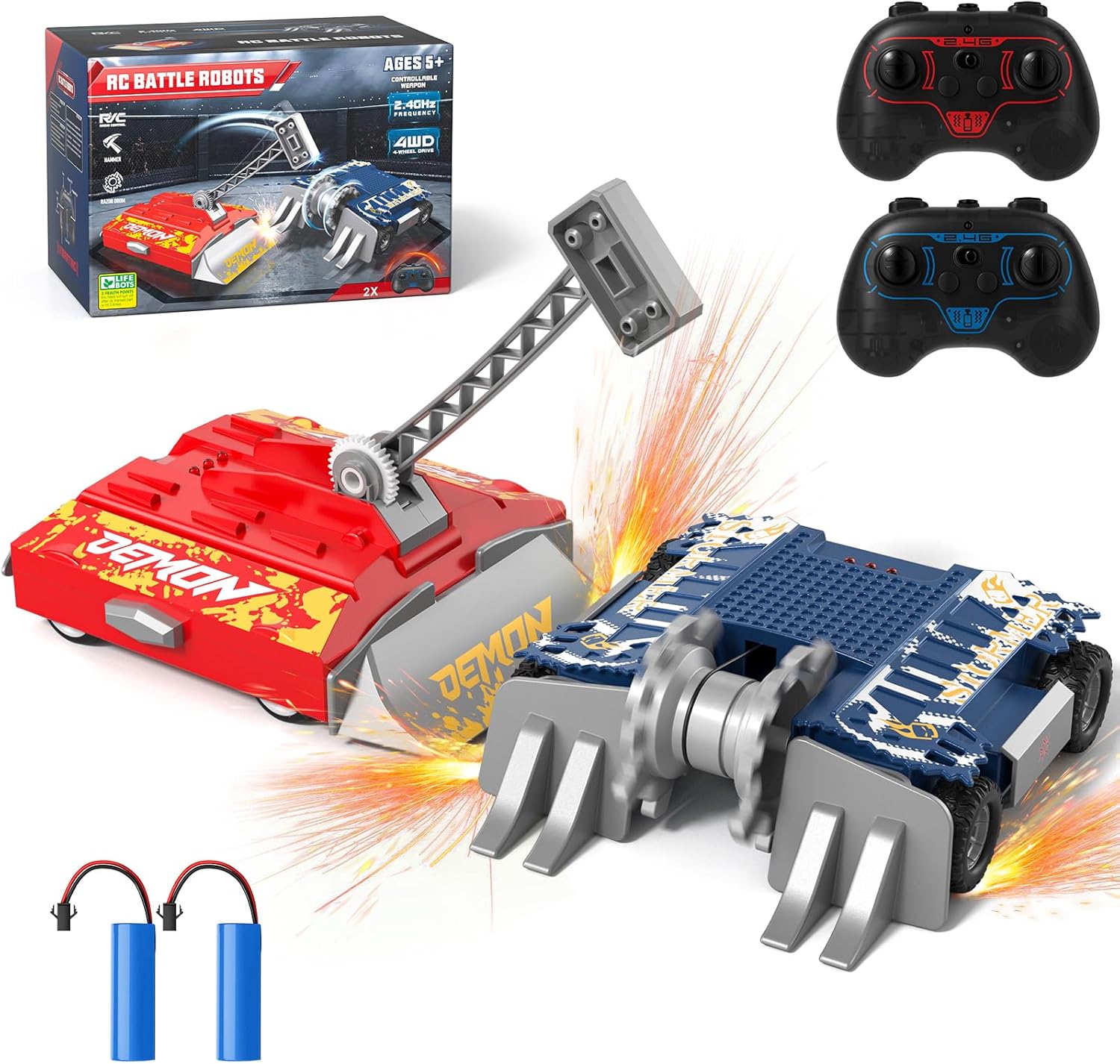 Aciketo remote control battle robots set front view