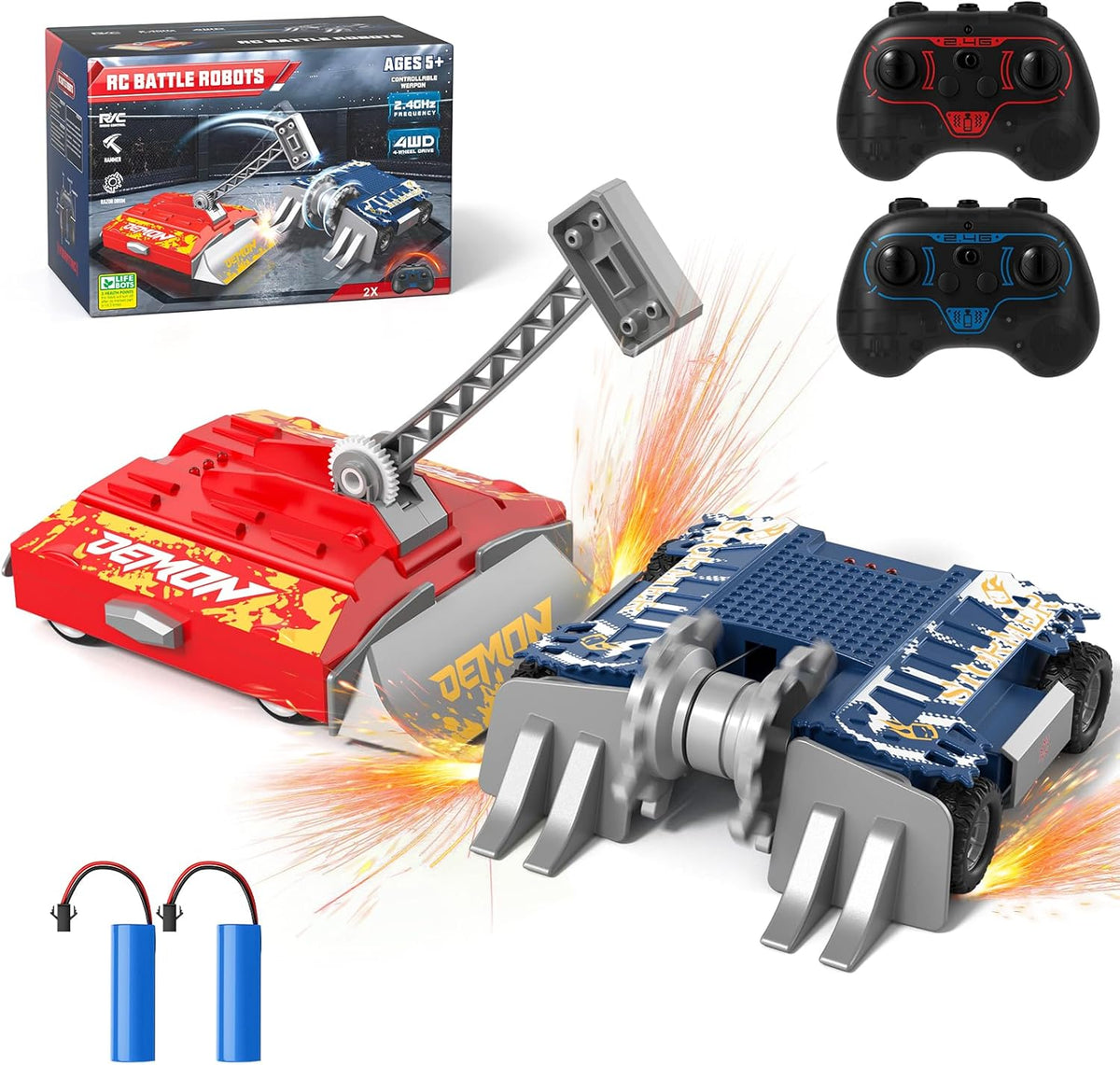 Aciketo remote control battle robots set front view