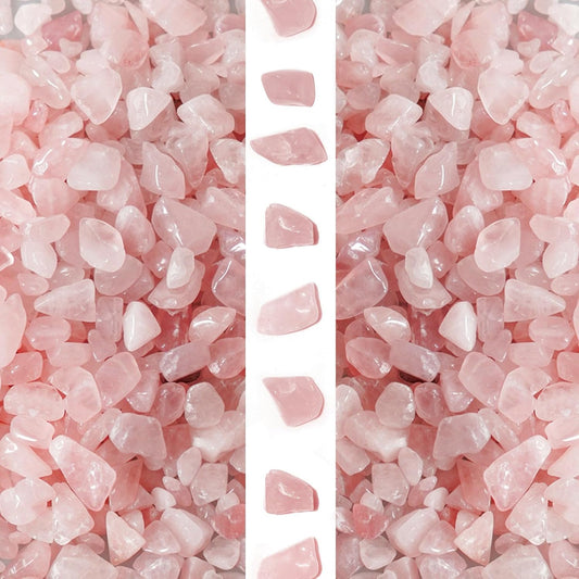 Gemshan Rose Quartz Chips 2 Pound bulk pack front view