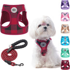 BEAUTYZOO Small Dog Harness and Leash Set,Step in No Choke No Pull Soft Mesh Dog Harnesses Reflective for Extra Small Medium Puppy Dogs and Cats, Plaid Dog Vest Harness for XS S Pets, Beige S - Image 10