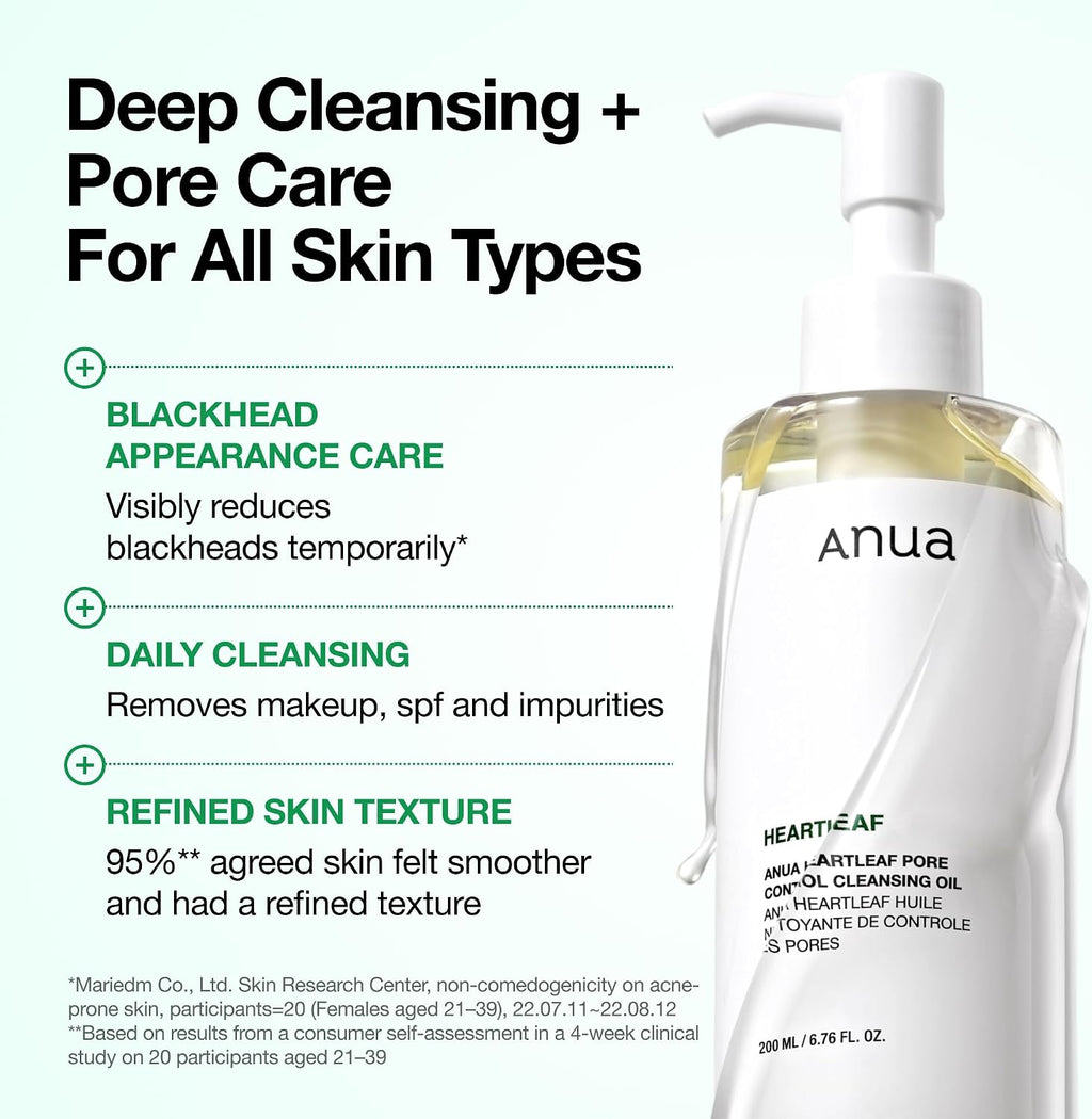 Heartleaf Pore Control Cleansing Oil by Anua for Unisex - 6.76 oz Cleanser - Image 5