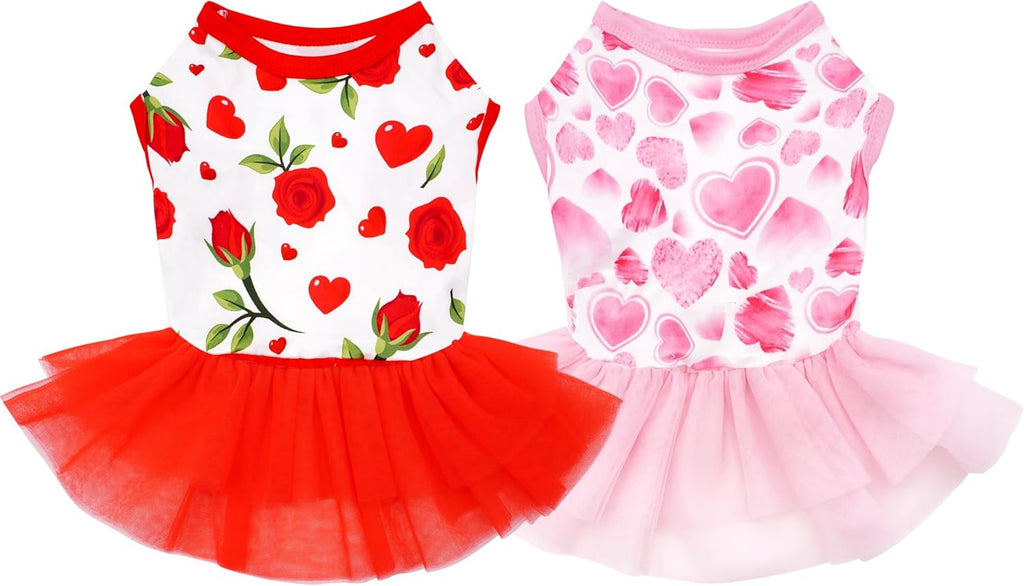 2PCS/Pack Hawaiian Dog Dresses Pink Green for Small Dogs Girl Female Puppies Doggies Kittens Skirts Summer Sundress Pet Apparel Pineapple Toucan Flamingo Soft for Holiday Party Beach S - Image 10