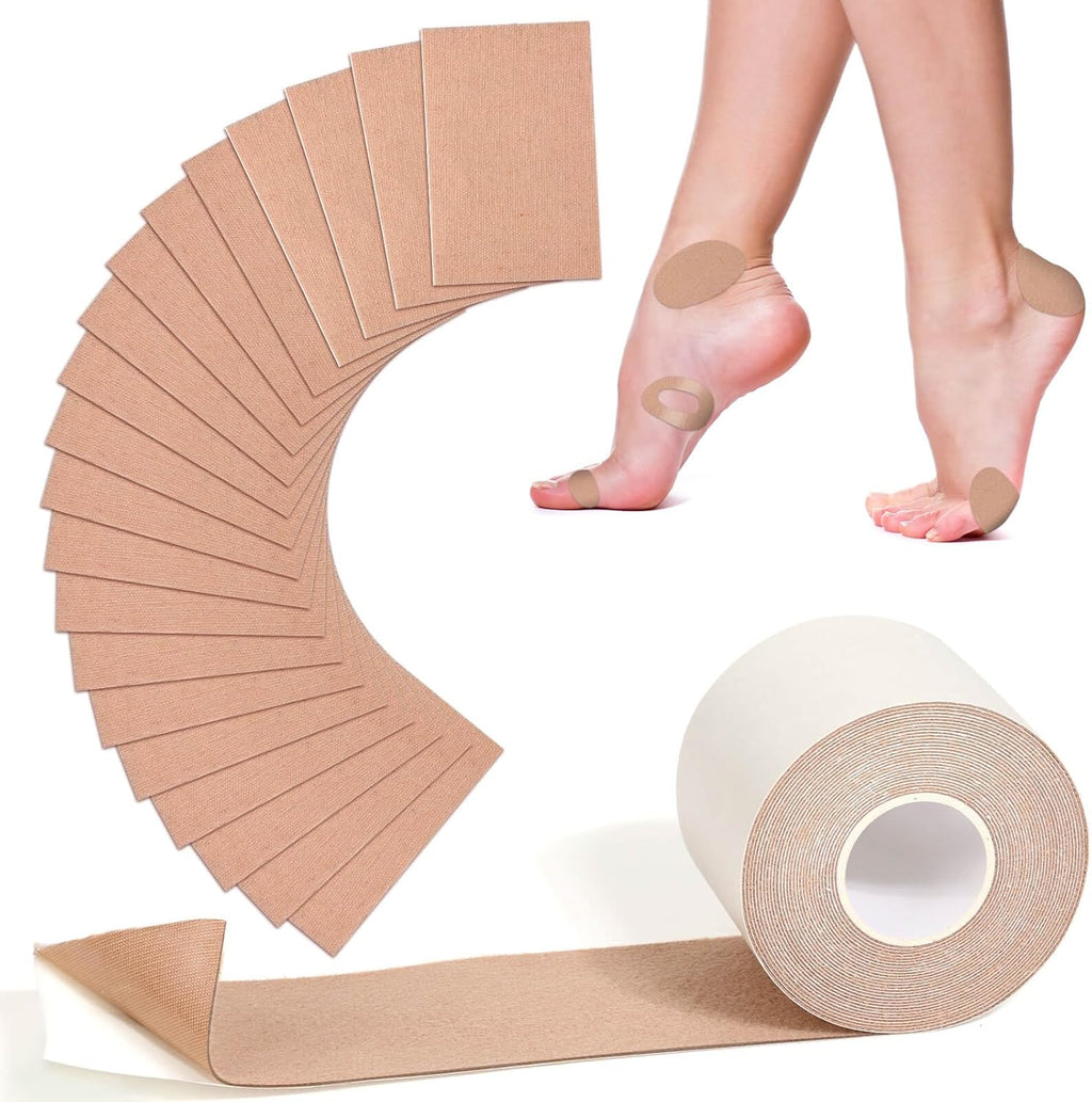 Jupwalz Moleskin Tape Roll and Sheets front view for blister prevention.