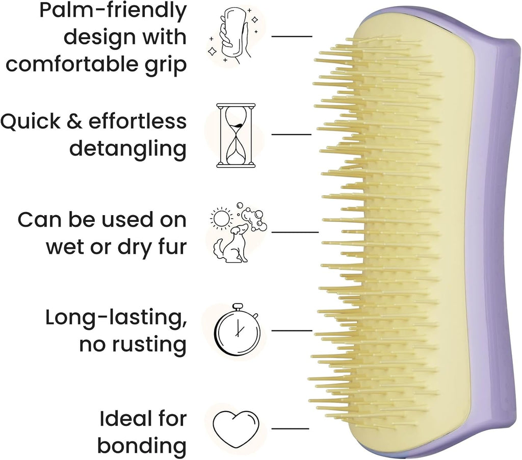 Patented two tier polymer teeth technology on pet grooming brush