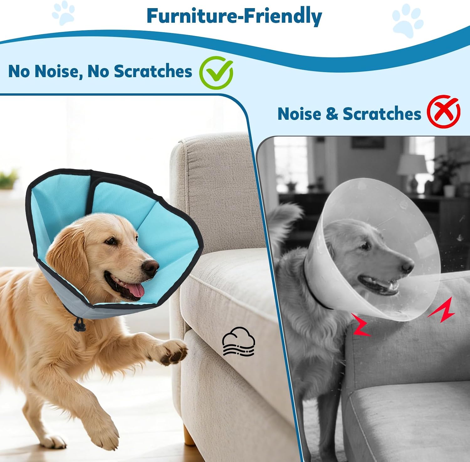 Premium Oxford cloth protective dog collar for post-surgery recovery