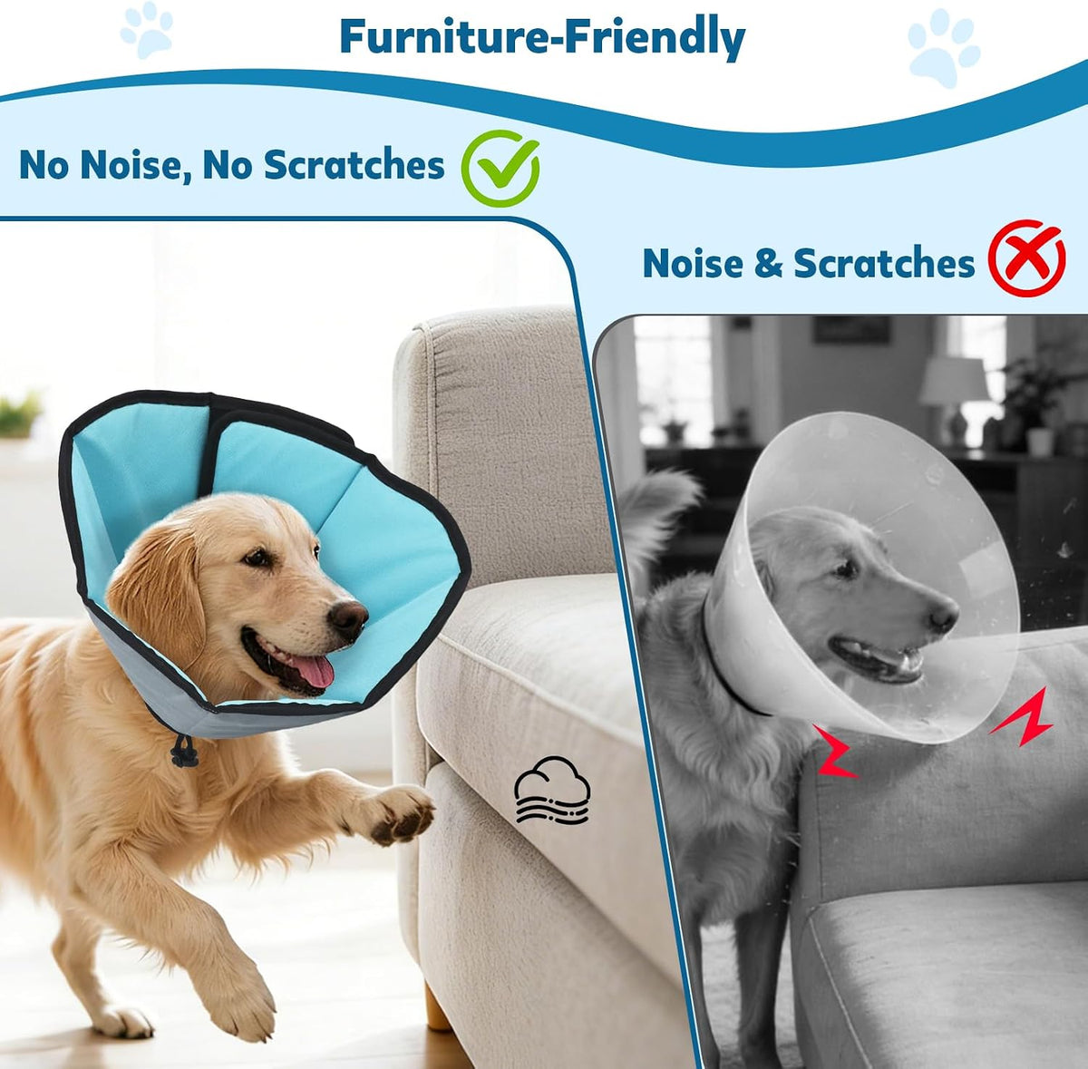 Premium Oxford cloth protective dog collar for post-surgery recovery