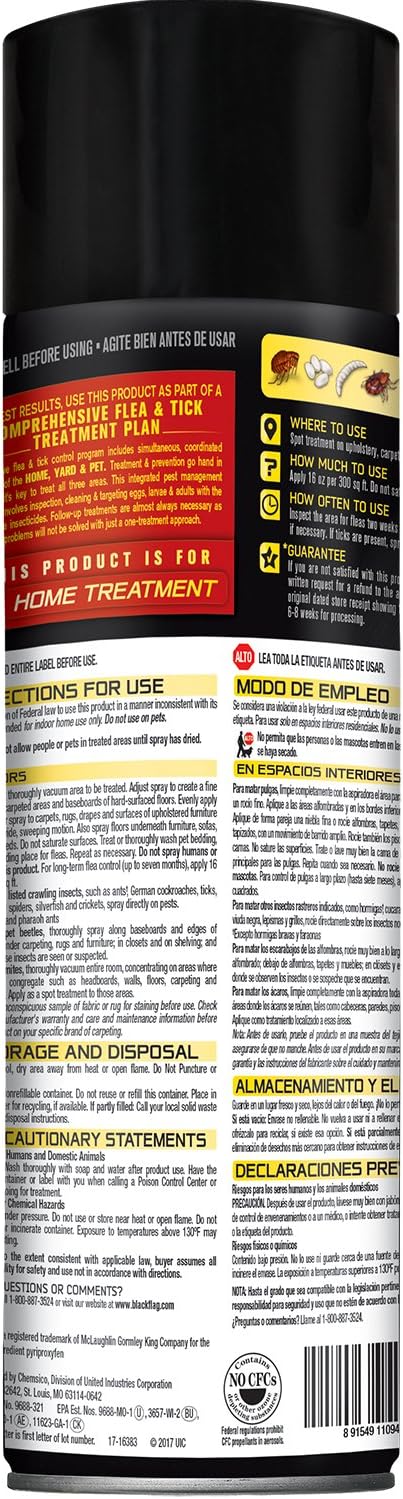 Black Flag home treatment spray for upholstery and pet bedding