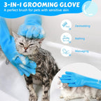 Close up of 3000 high density soft bristles on Pecute grooming glove