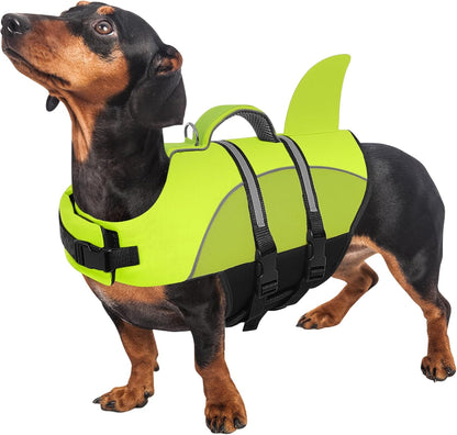 Queenmore Dog Life Jacket Small Dog Life Vest for Swimming Boating in Pool Lake with Shark Fin, Rescue Handle, Leash Hook, Reflective Strip,Light Weight - Image 12