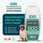 Soos Pets hypoallergenic dog and cat conditioner packaging