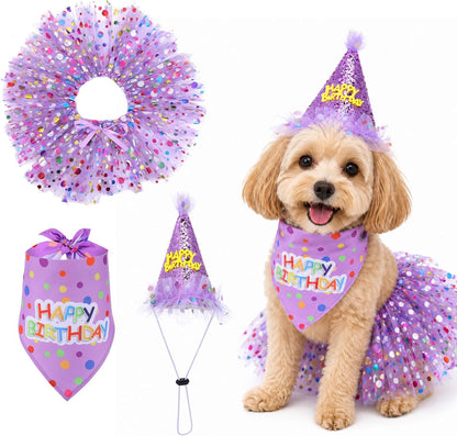 Premium quality female dog birthday decorations and party apparel