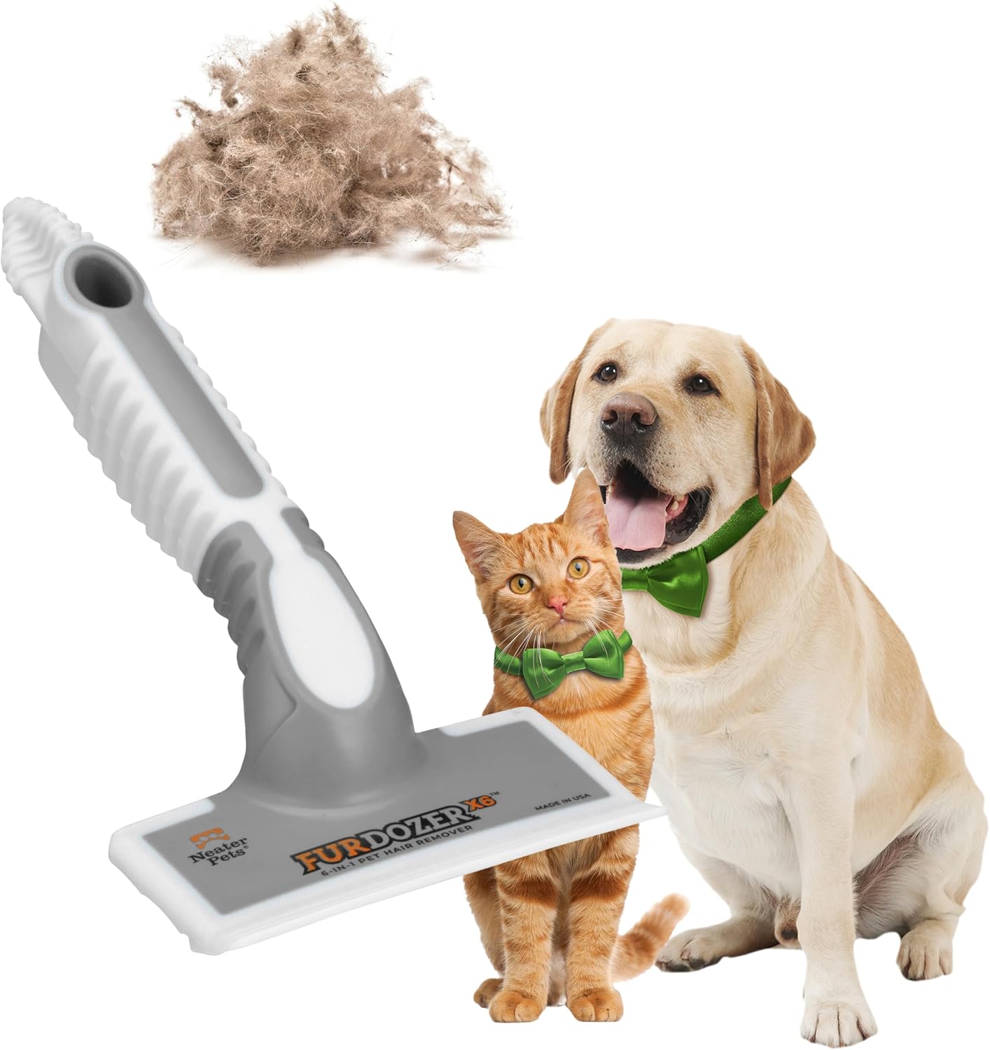 FurDozer Pet Hair Remover & Auto Detailing Tools - Cat & Dog Hair Remover for Carpets, Car Interiors, Couches, Bedding, & Pet Furniture (Gray, X3 PRO - 5" Long) - Image 11