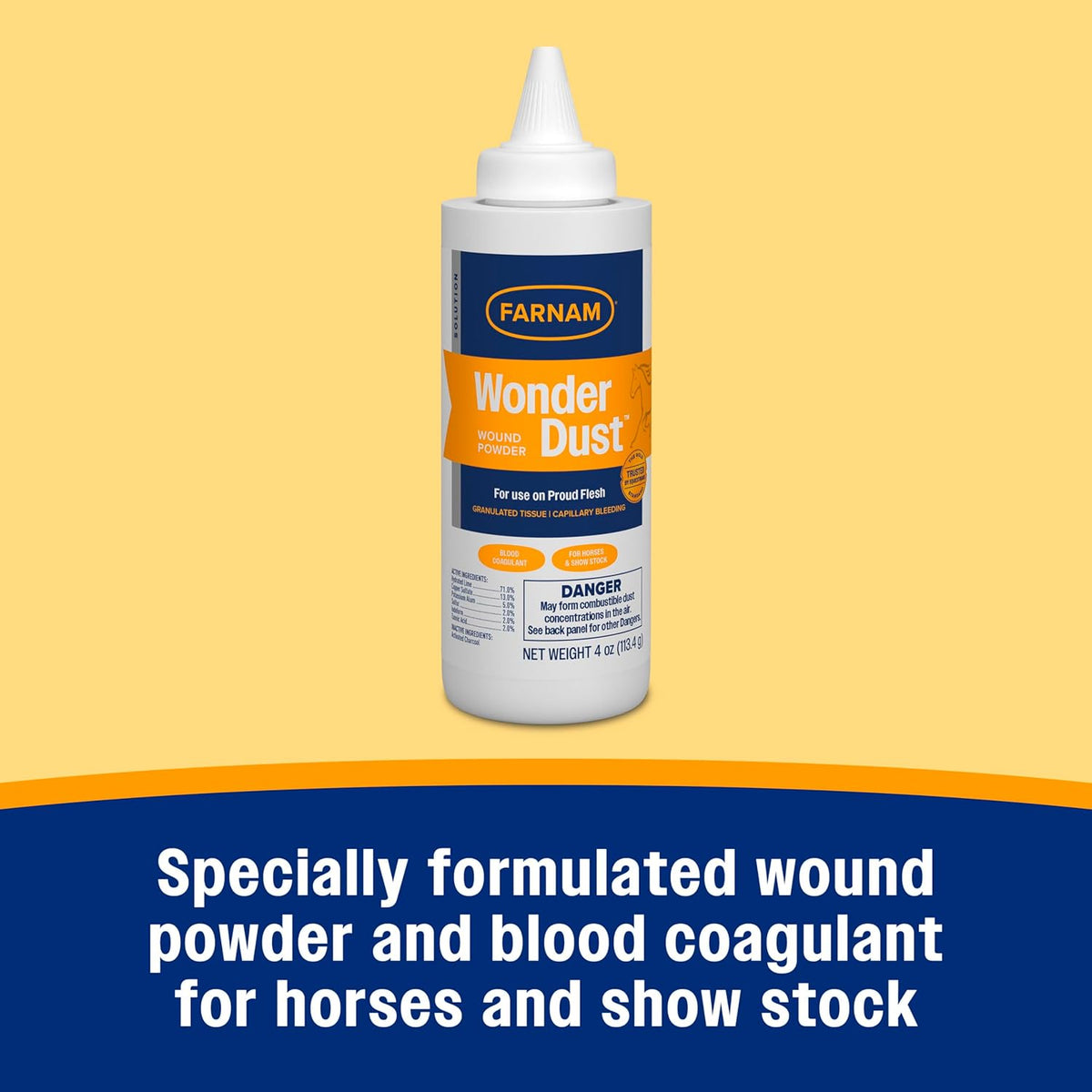 Farnam blood coagulant powder nozzle and cap