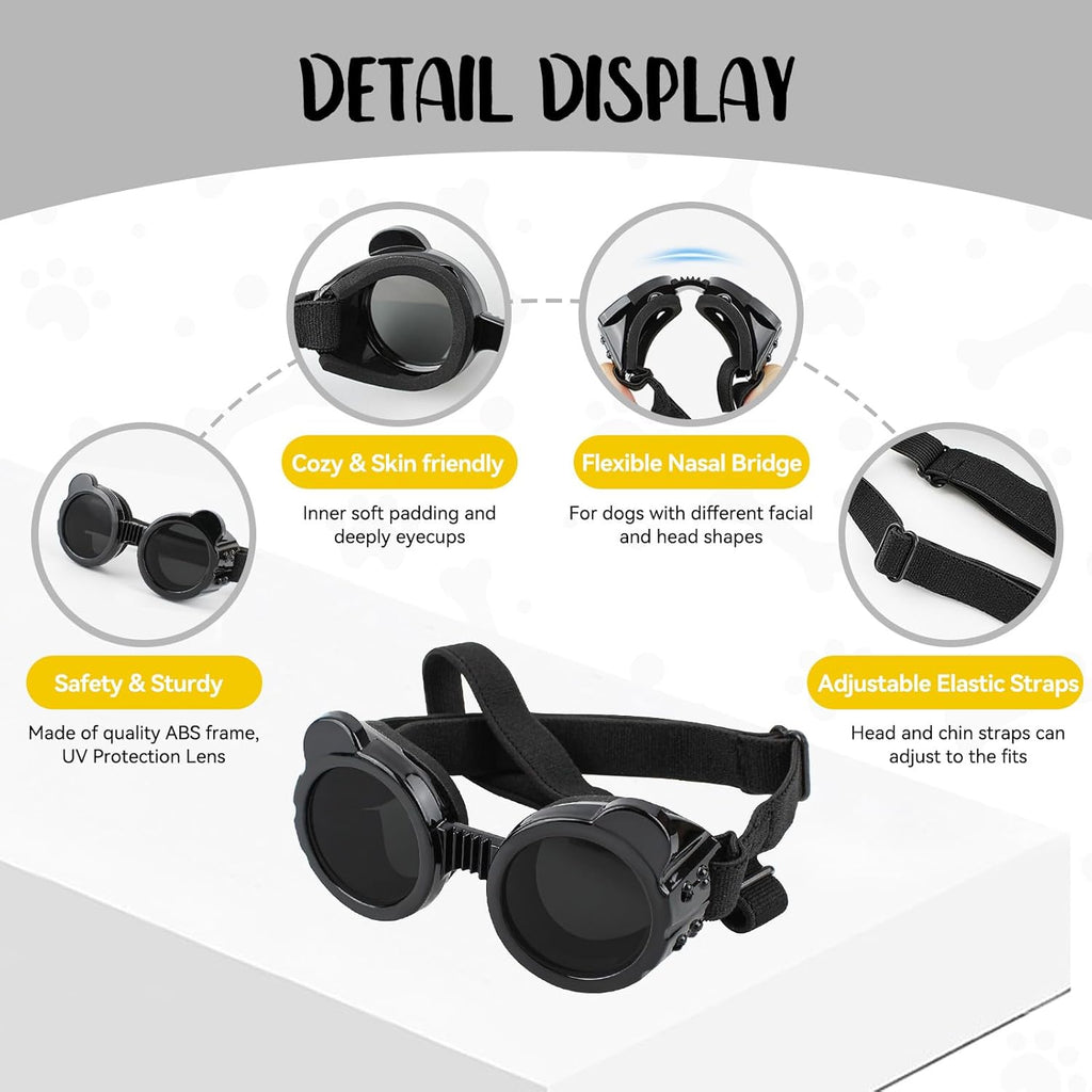 Adjustable strap details on Petleso dog goggles