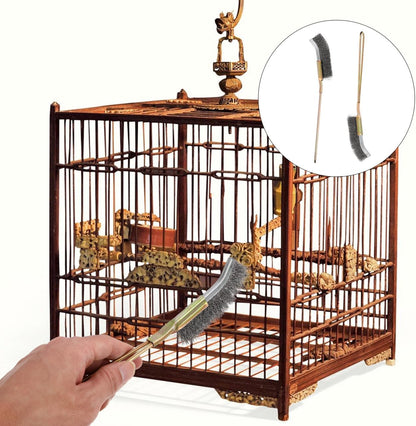 Angoily bird cage brush showing the convenient handle hanging hole