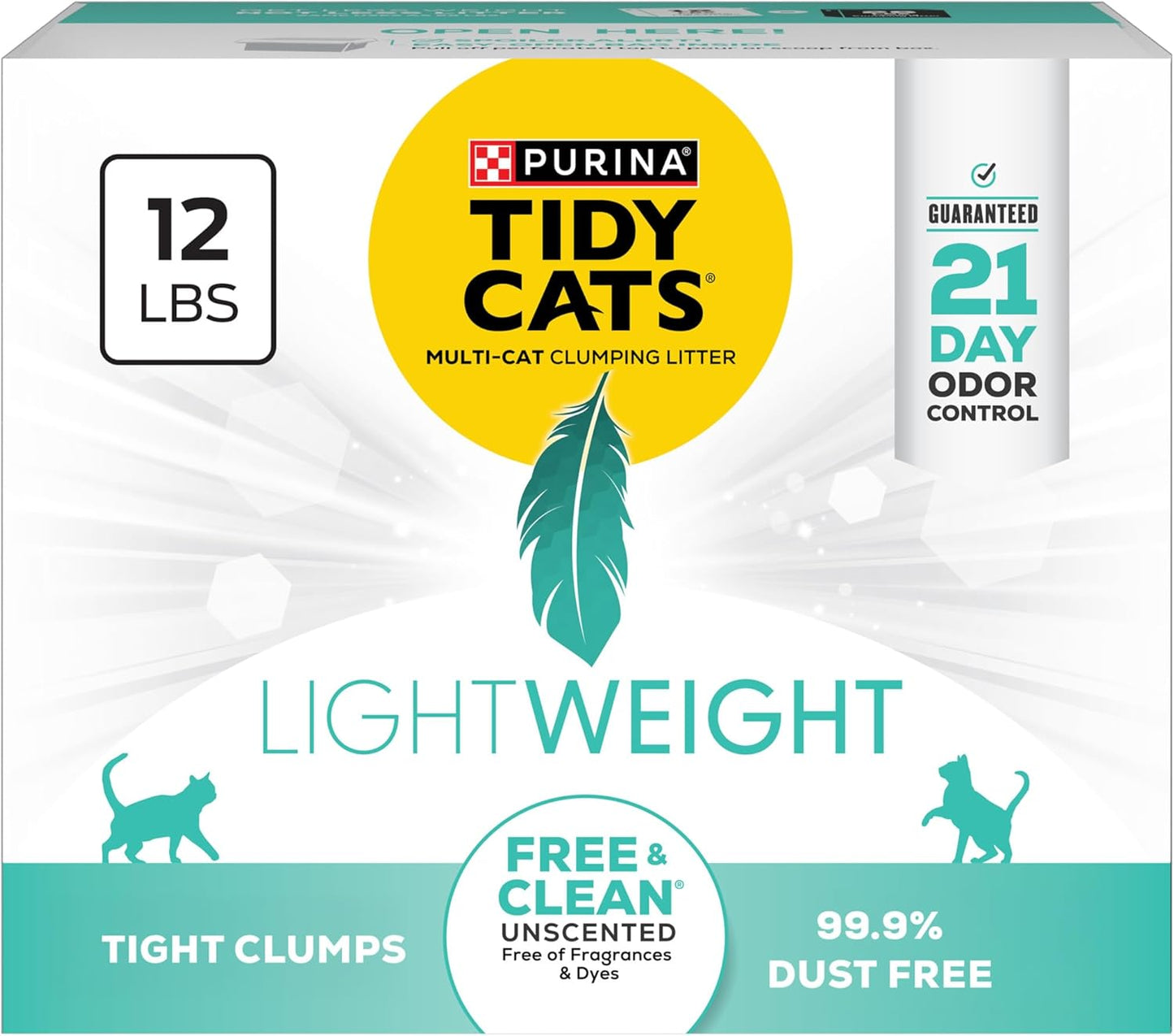 Purina Tidy Cats LightWeightFree and Clean Unscented, Multi-Cat, Clumping, 99.9 Percent Dust Free Cat Litter - 17 lb. Box - Image 11