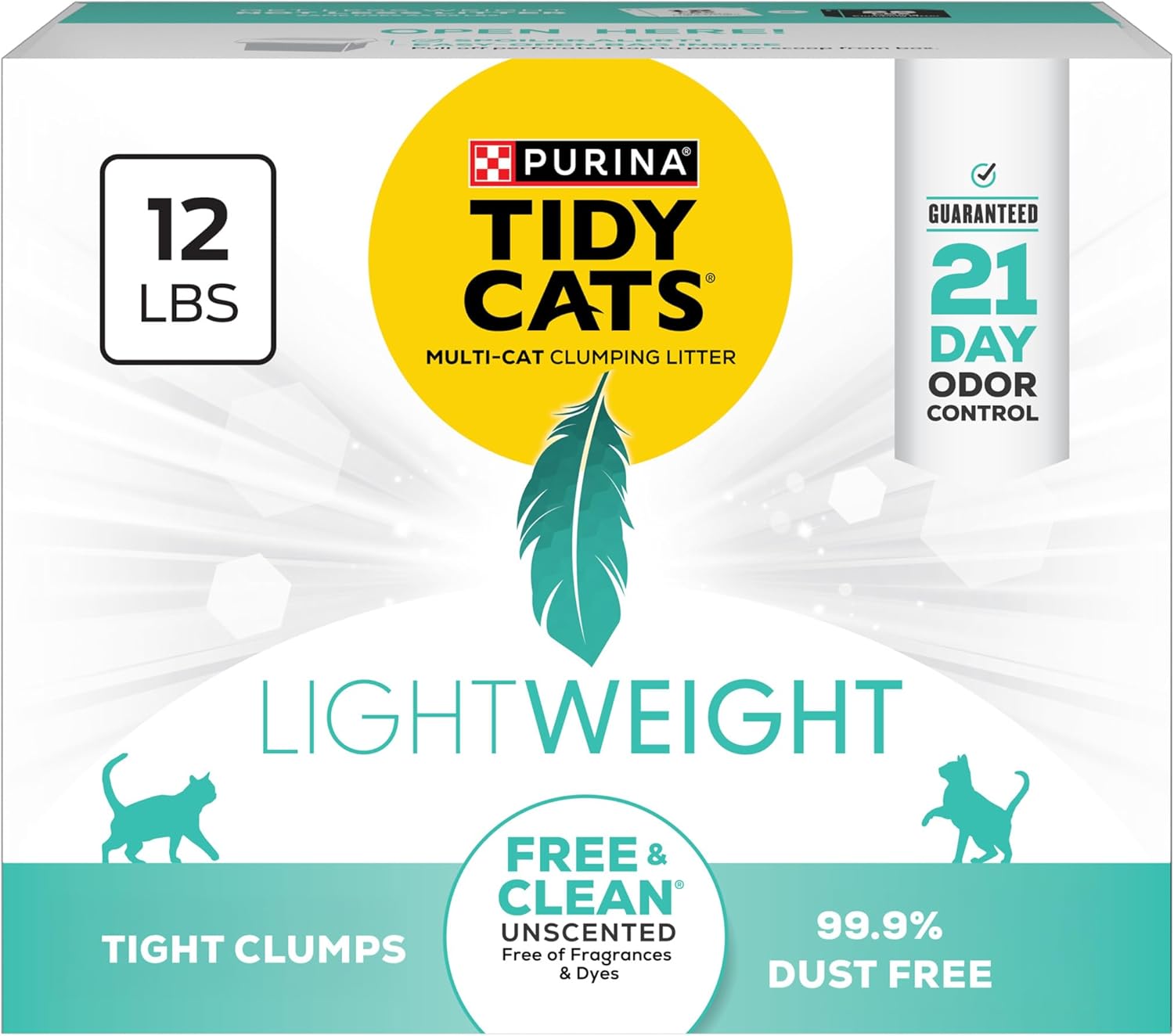 Purina Tidy Cats LightWeightFree and Clean Unscented, Multi-Cat, Clumping, 99.9 Percent Dust Free Cat Litter - 17 lb. Box - Image 11
