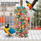 Parrot Toys for Large Birds, Multicolored Wooden Blocks Bird Chewing Toy Parrot Cage Bite Toy or Macaws Cokatoos African Grey and Large Medium Birds - Image 6