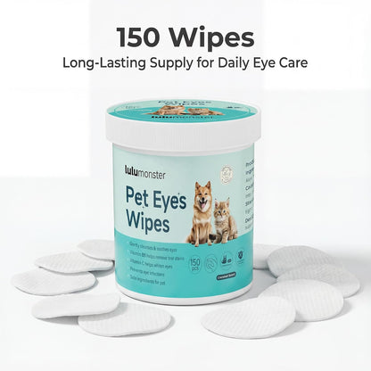 Soothing cat and dog eye wipes for removing crust and mucus