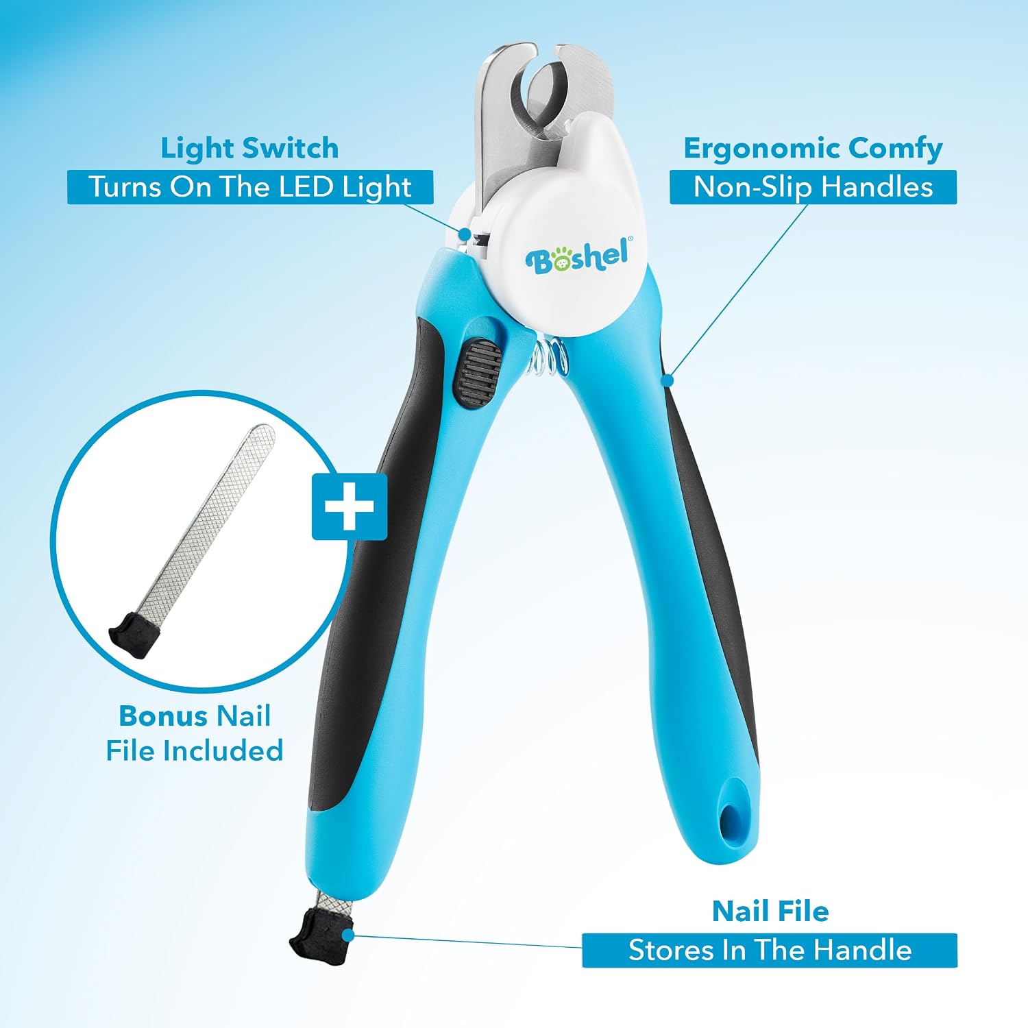 Professional grooming kit featuring Boshel LED nail clippers