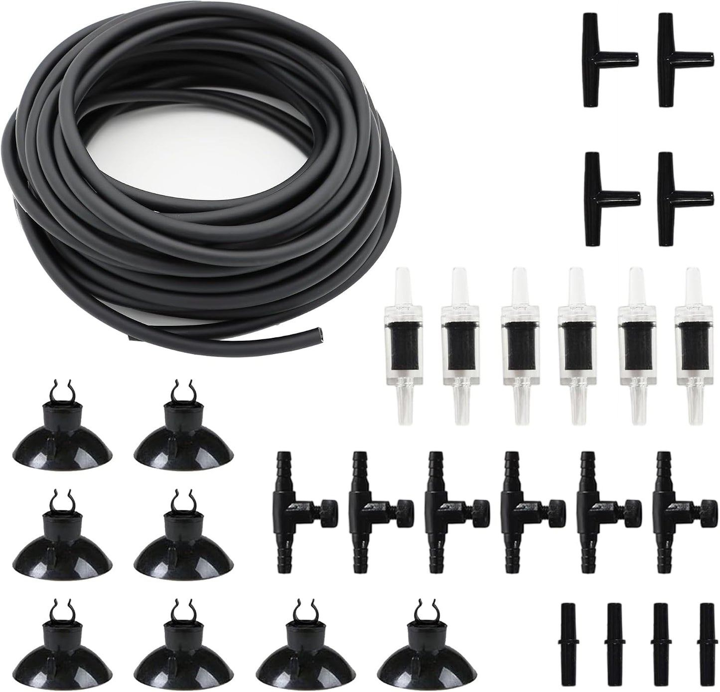 Premium 25FT 3/16inch Air Hose for Aquarium with Connector,Check Valve, Control Valve Accessories (Translucent, 25 ft.) - Image 10