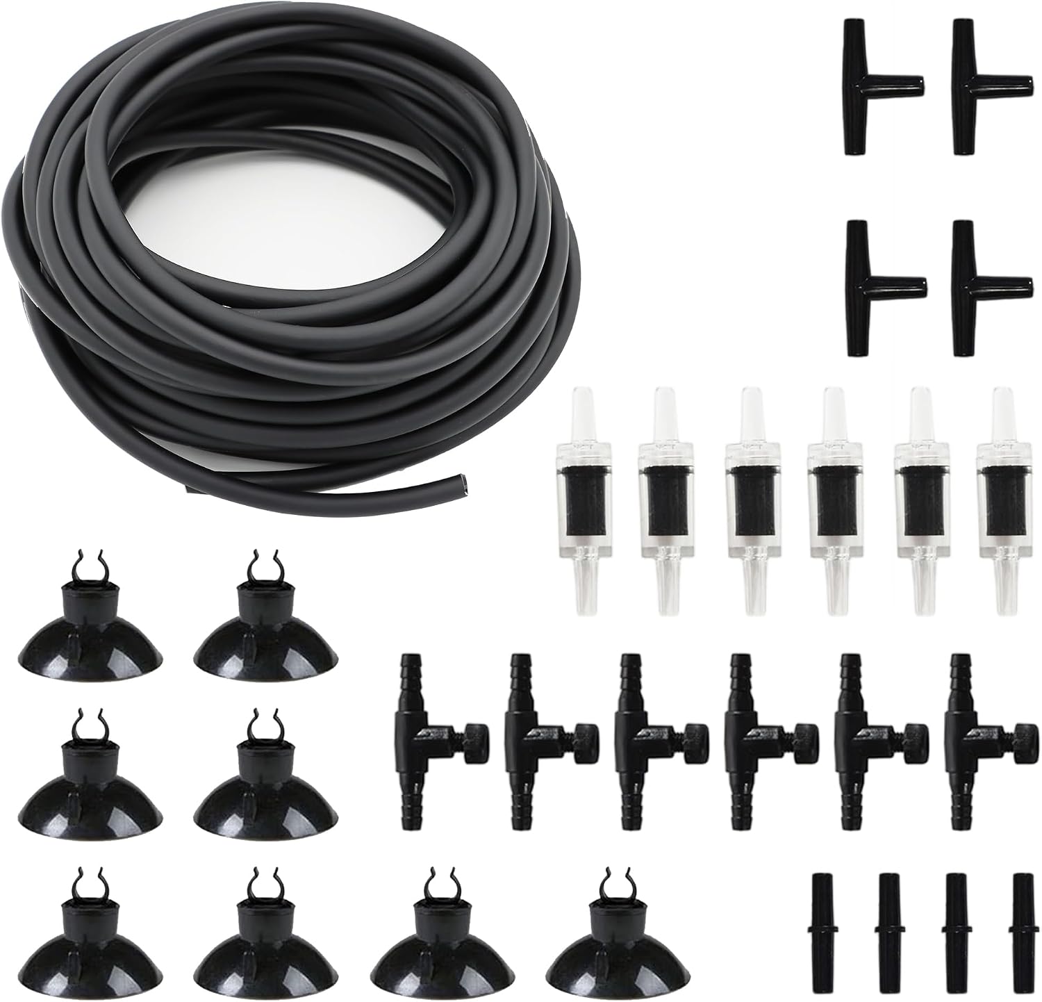 Premium 25FT 3/16inch Air Hose for Aquarium with Connector,Check Valve, Control Valve Accessories (Translucent, 25 ft.) - Image 10