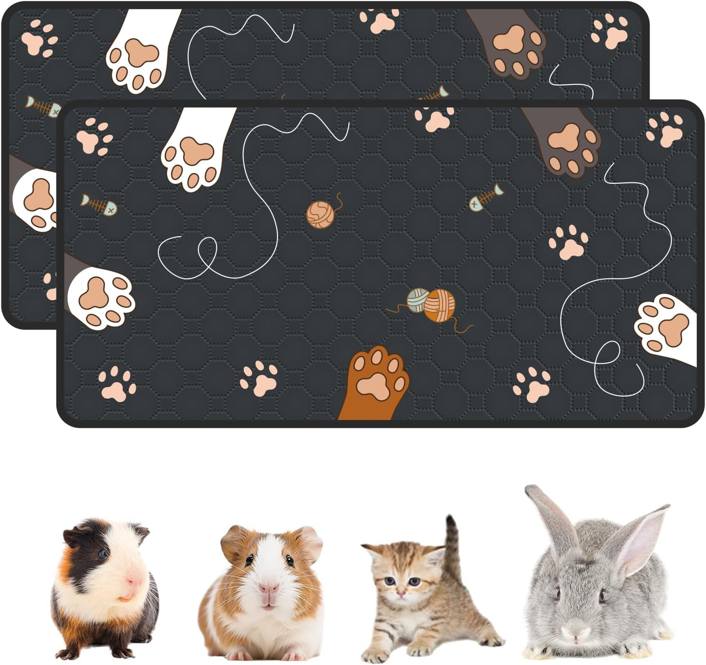 2-Pack Guinea Pig Cage Liner, 24" x 47" Reusable Guinea Pig Bedding Washable Absorbent Pee Pads for Dogs Rabbit Chinchilla Hamster, Leakproof & Anti Slip - Image 12