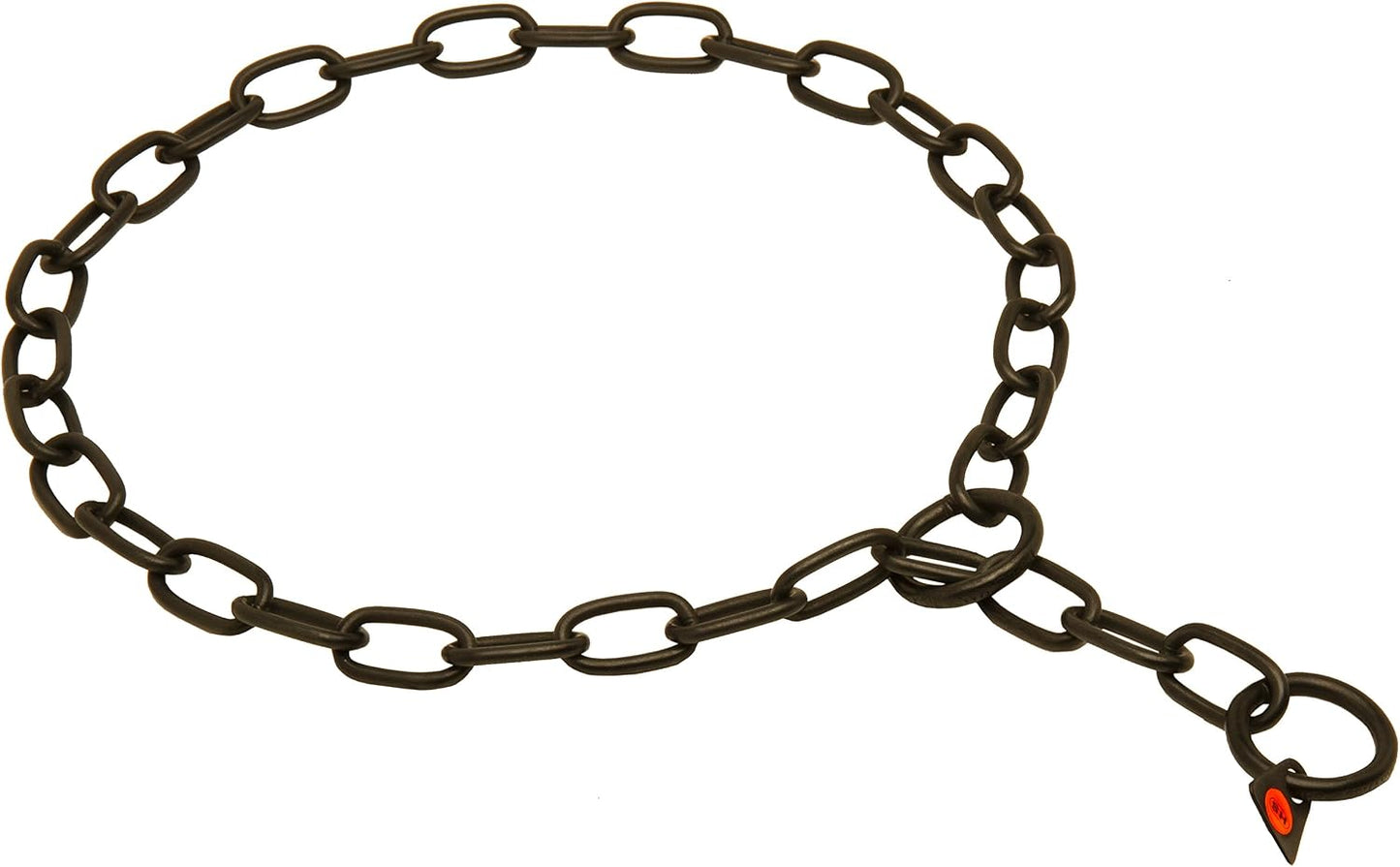 Premium black stainless steel fur saver collar showcasing the two heavy duty O rings