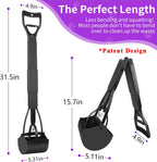 Upsky long handle pet waste pickup tool shown in its folded portable position for easy storage