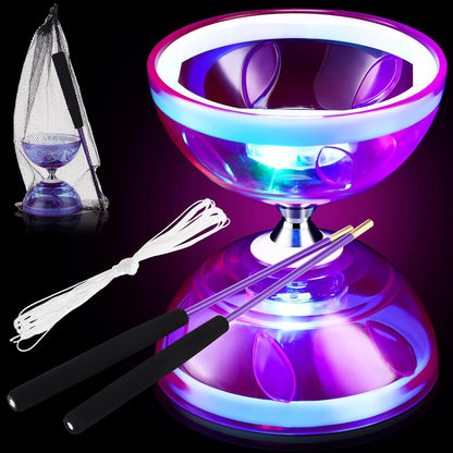 Simgoing Chinese Yoyo LED Diabolo Set purple front view