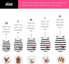 Side view of small dog wearing Preferhouse striped summer apparel
