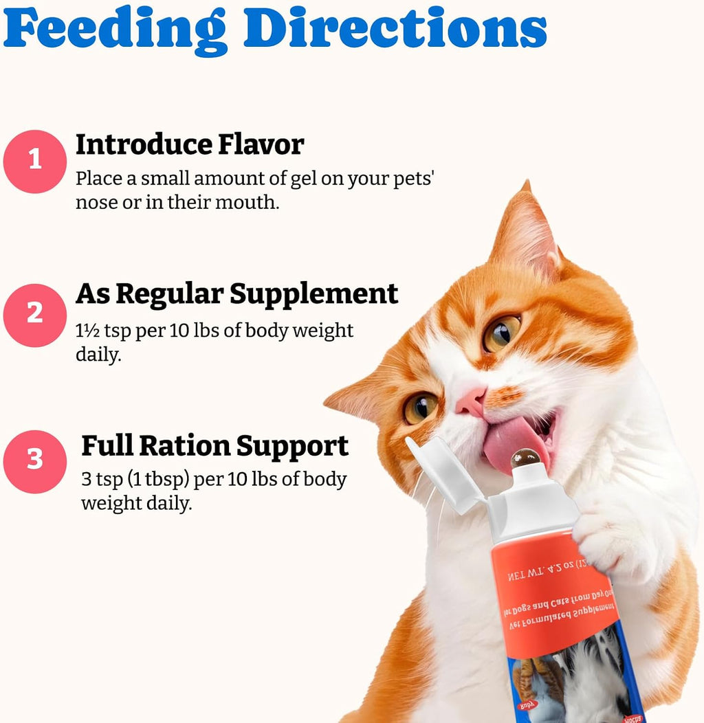Nutrient dense pet gel with vitamins minerals and omega fatty acids