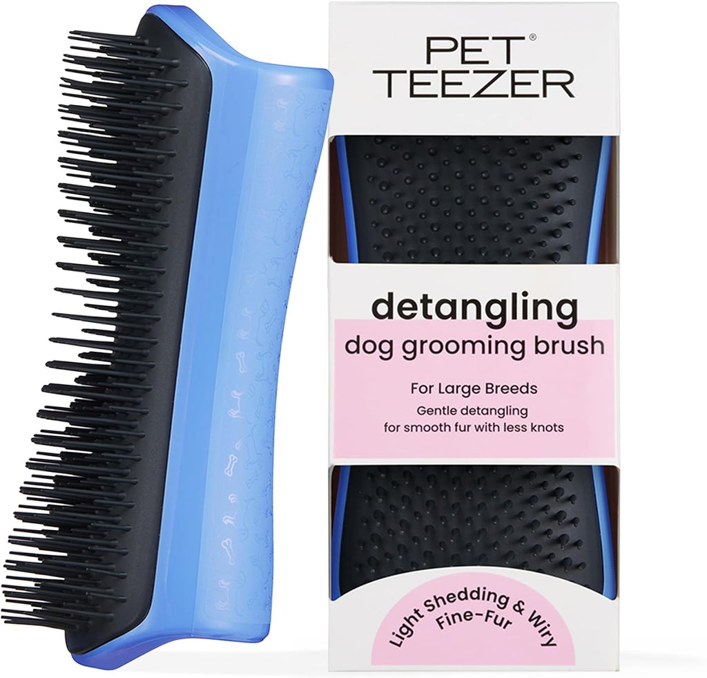 Pet Teezer Detangling Dog Grooming Brush, Dry Brush & Dog Bath Brush for Wet or Dry Fur & Light Shedding Breeds, Small, Lilac/Yellow - Image 9