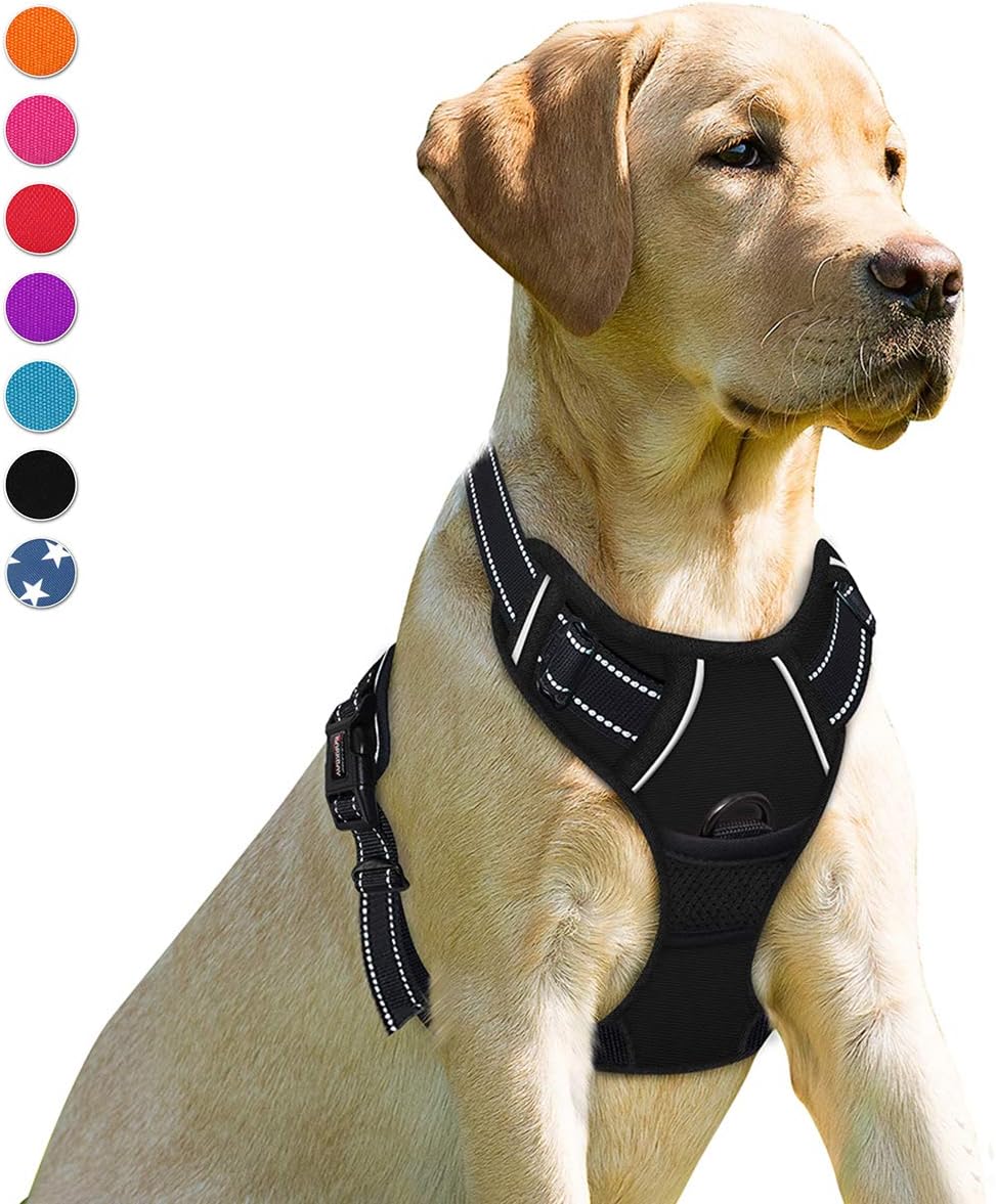 Barkbay no pull dog harness front view black