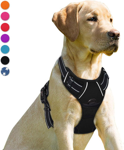 Barkbay no pull dog harness front view black