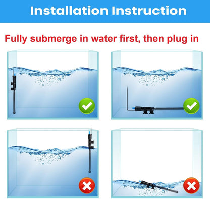 Aquaneat submersible heater mounted in aquarium