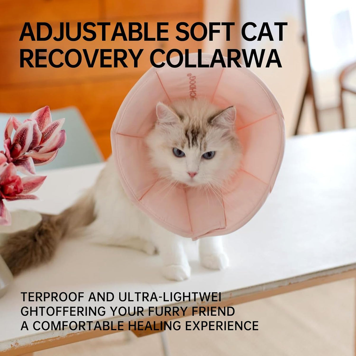 Touchdog premium soft e collar for pets highlighting the foldable compact design.