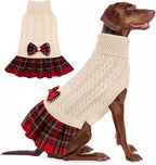 KYEESE dog sweater dress front view cozy winter pet apparel