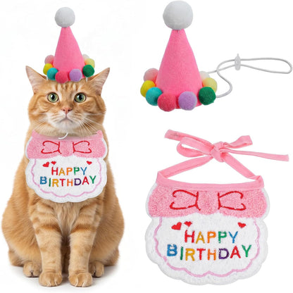 Tyqour Cat Birthday Hat Birthday Hats for Stuffed Animals Dog Party Hat Birthday Party Decorations Set for Small Medium Cats & Dogs (Blue) - Image 9