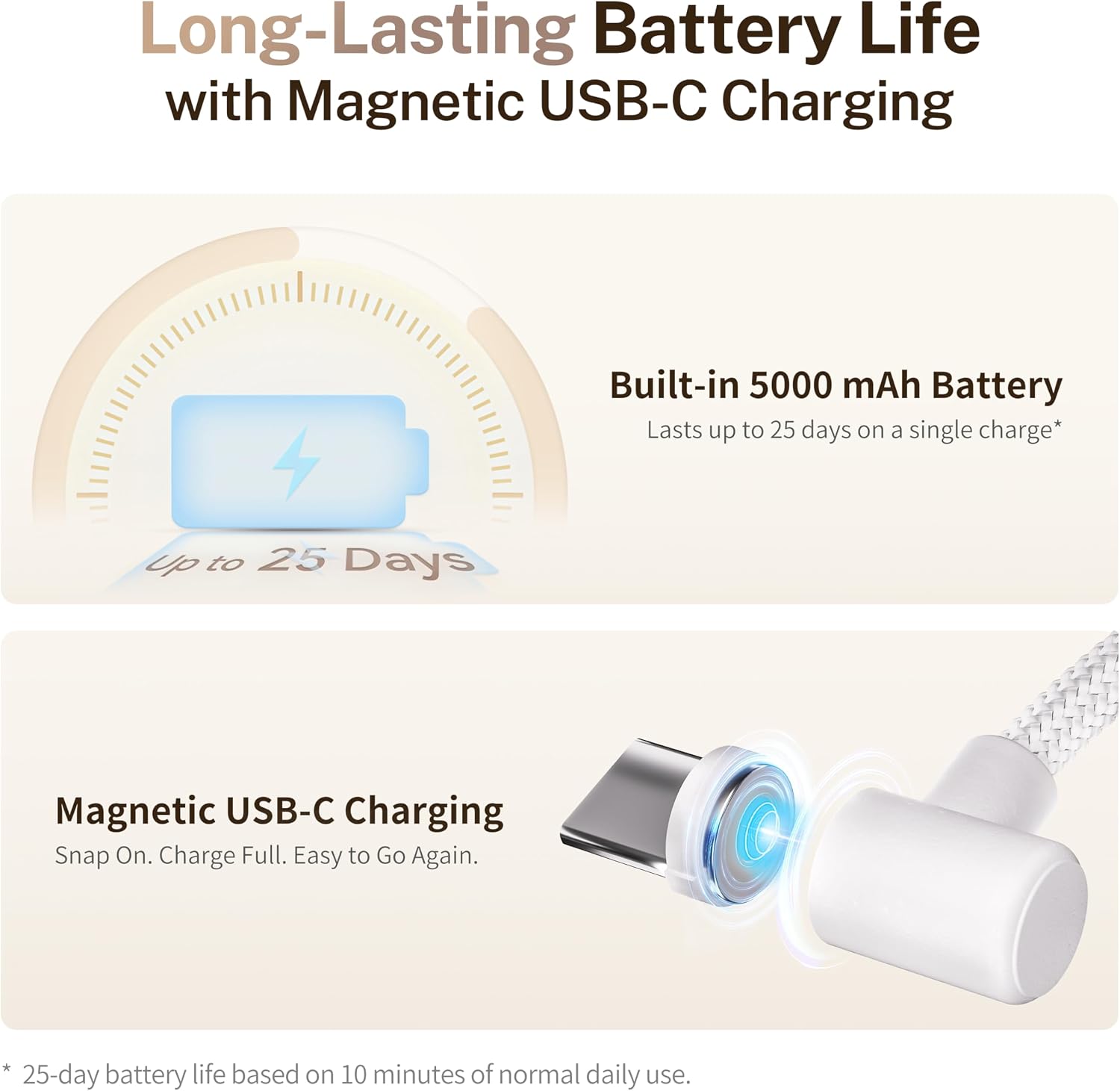 Enabot EBO ROLA Mini 2K magnetic USB-C charging