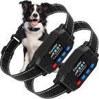 Patpet GPS wireless dog fence system front view showing the digital display collar screen.