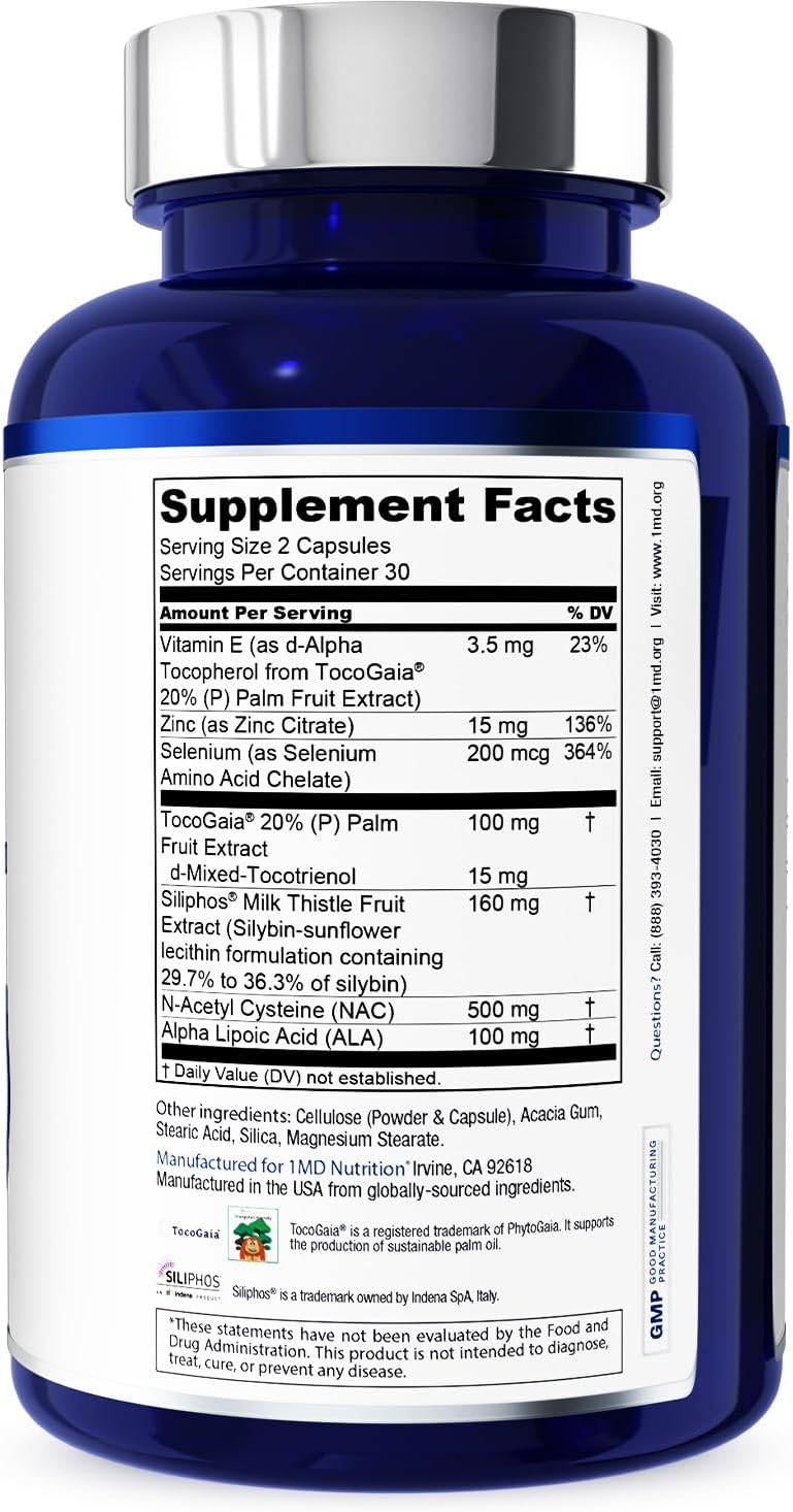 1MD Nutrition LiverMD - Liver Support Supplement | Siliphos Milk Thistle Extract & NAC - Supports Healthy Energy, Immunity & Overall Health - Liver Cleanse & Support | 60 Capsules - Image 9