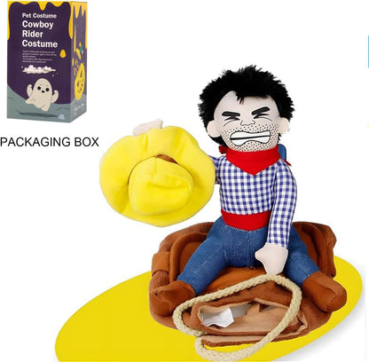 DELIFUR medium dog Halloween apparel with detachable cowboy hat