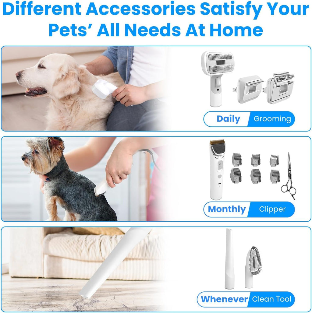 The sleek white and grey Moclever vacuum unit showing the power buttons and suction controls.