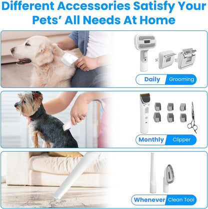 The sleek white and grey Moclever vacuum unit showing the power buttons and suction controls.